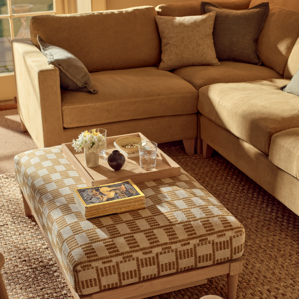 Ophelia Footstool in Saffron Cove
