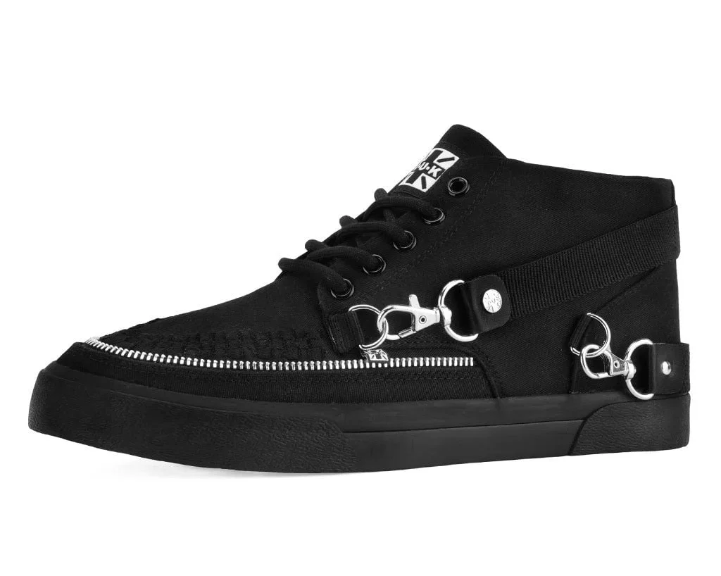 Image of Black Canvas 5 Eye Bondage Strap Sneaker