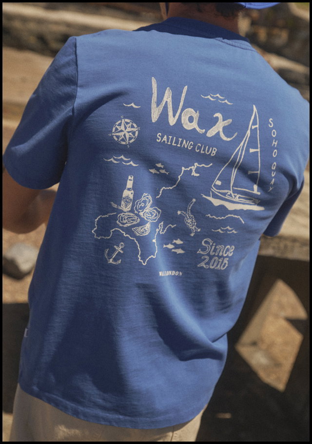 Dean blue sailing print graphic t-shirt