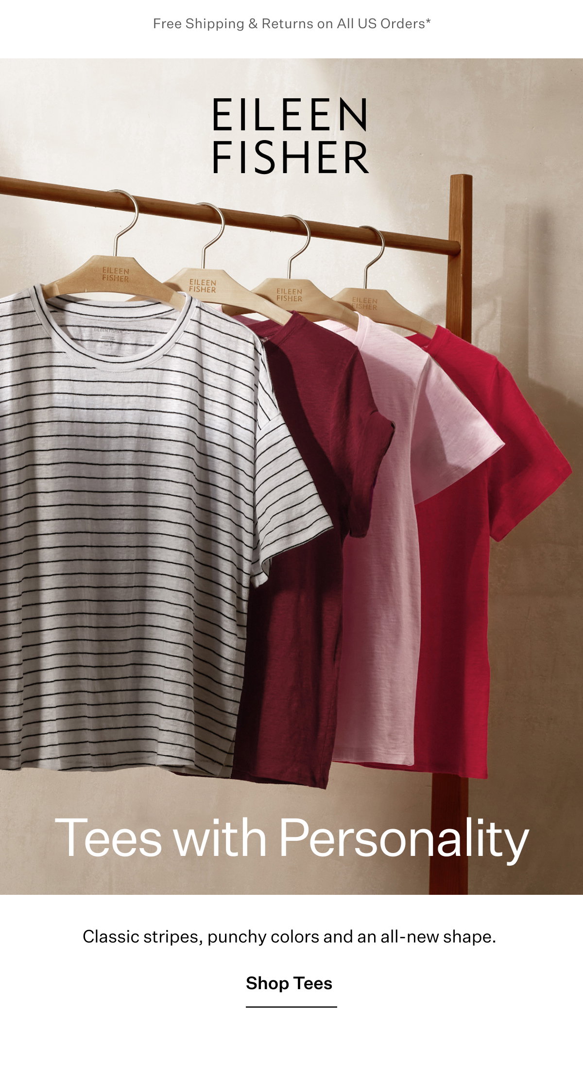 Free Shipping & Returns on All US Orders* - EILEEN FISHER - Tees with Personality. Classic stripes, punchy colors and an all-new shape. Shop Tees.