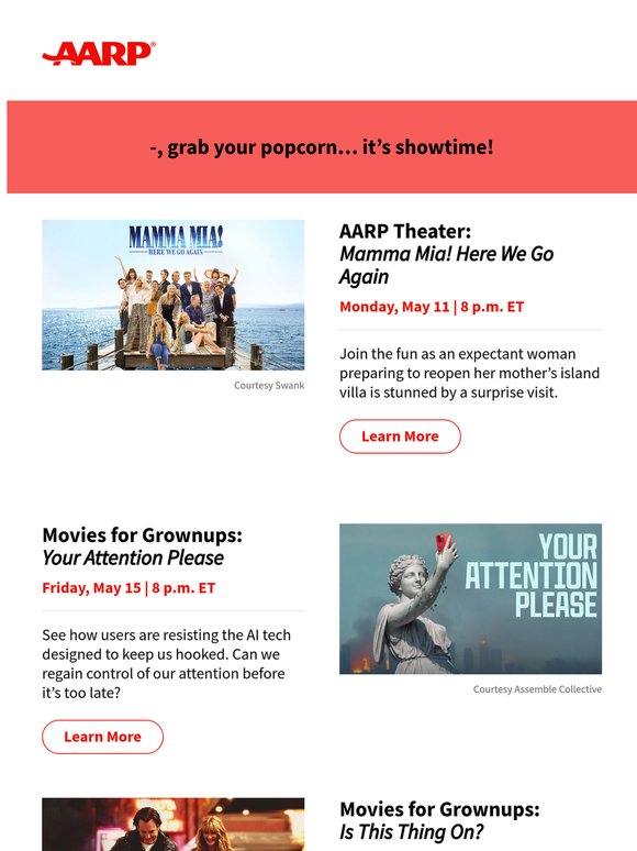 —, Mamma Mia! Here We Go Again and 3 more FREE events