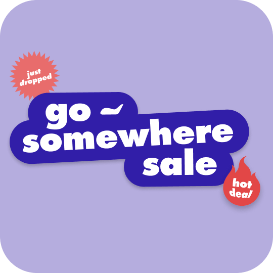 Go somewhere on lilac background