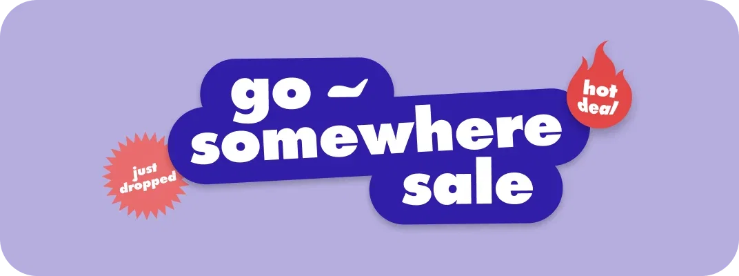 Go somewhere on lilac background