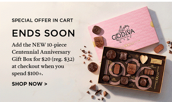 SPECIAL OFFER IN CART ENDS SOON 10-PIECE CENTENNIAL ANNIVERSARY GIFT BOX FOR $20 WHEN YOU SPEND $100+