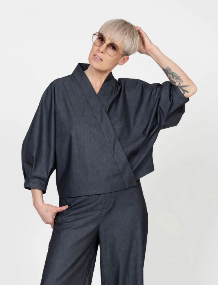 The Assembly Line Paper Sewing Pattern Cross Over Shirt