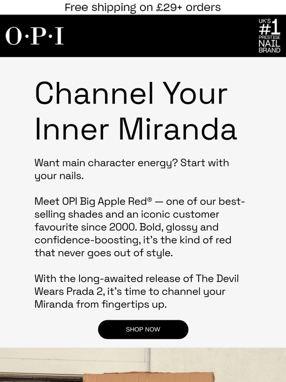 "Big Apple Red® screams the Devil Wears Prada" (C)