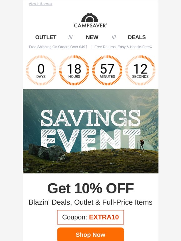 ⏳Last Chance! Extra 10% Off Blazin' Deals, Outlet & Full-Price Items