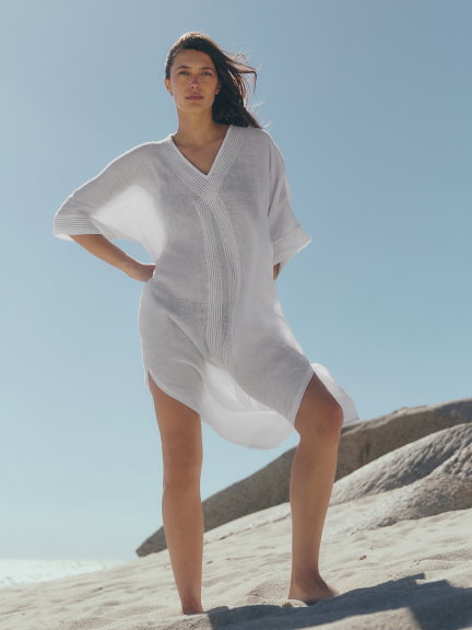 Linen Taping Detail Kaftan