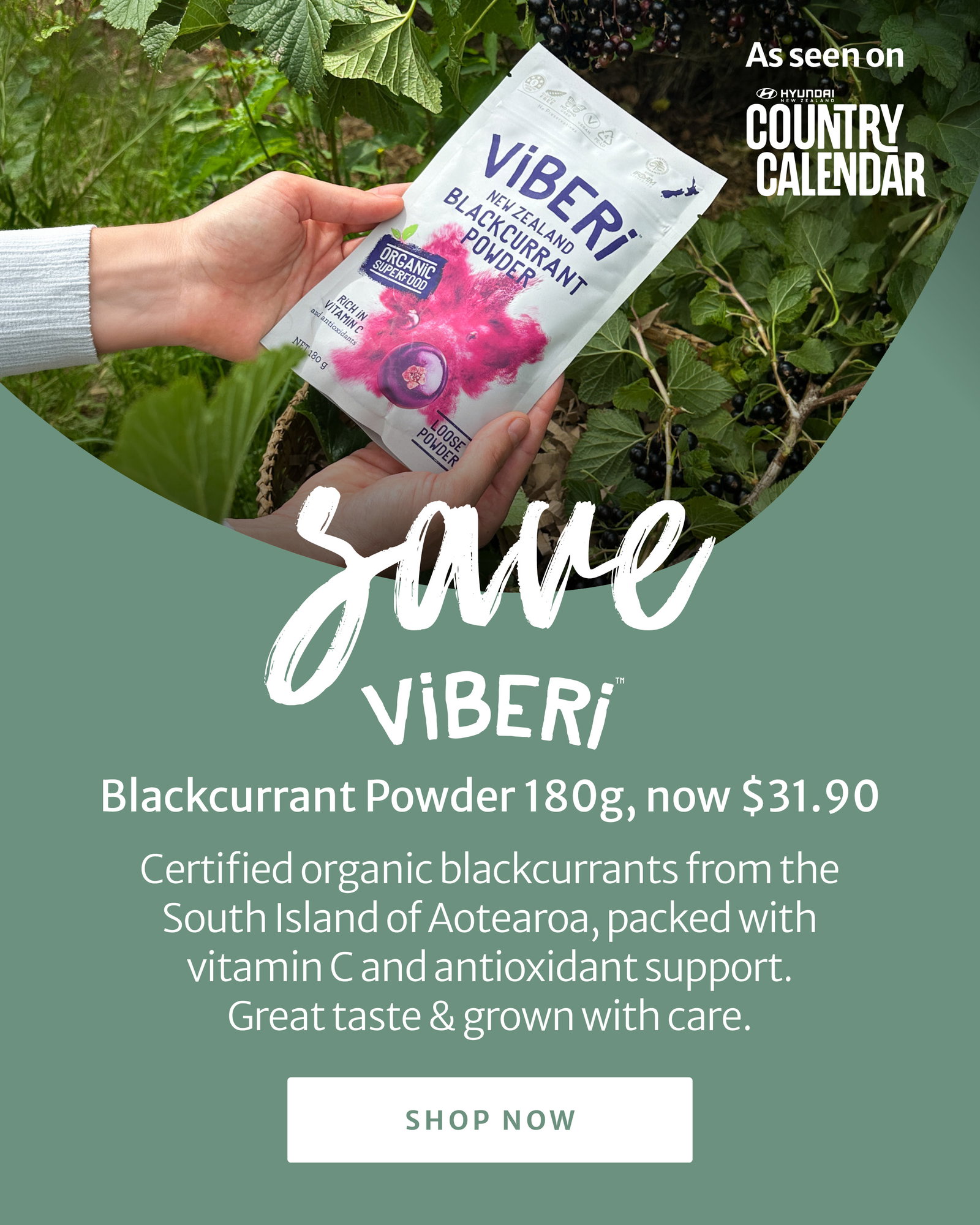 Save on Viberi Blackcurrant 180g, now $31.90