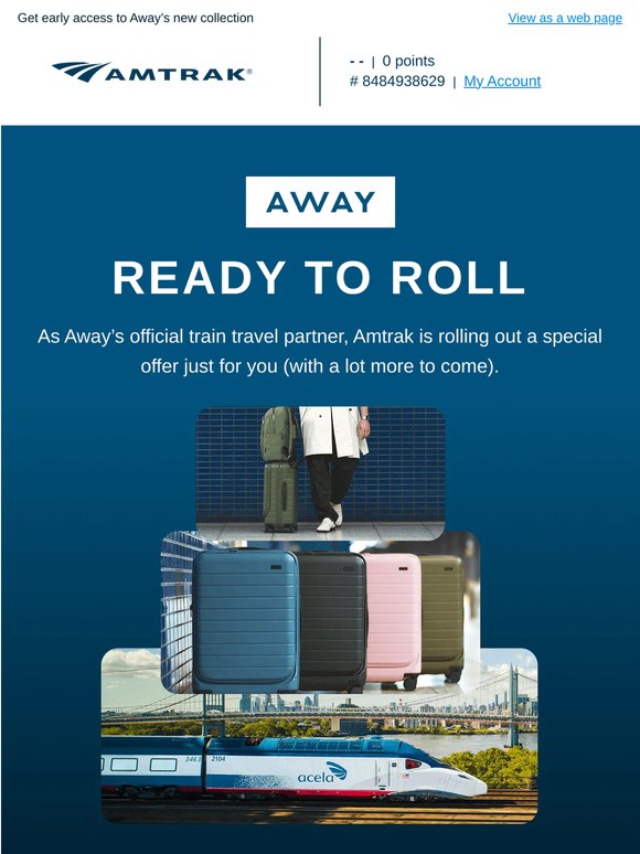 Now arriving: Amtrak x Away
