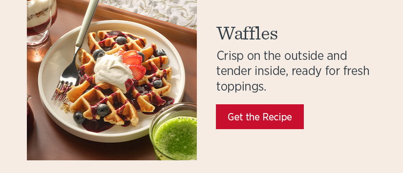 Waffles - Crisp on the outside and tender inside, ready for fresh toppings. 