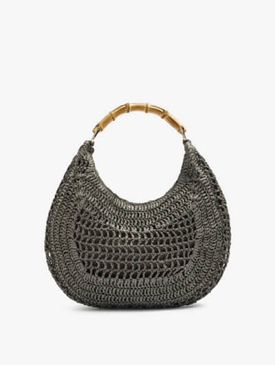 Hobo bag paper straw with bamboo
