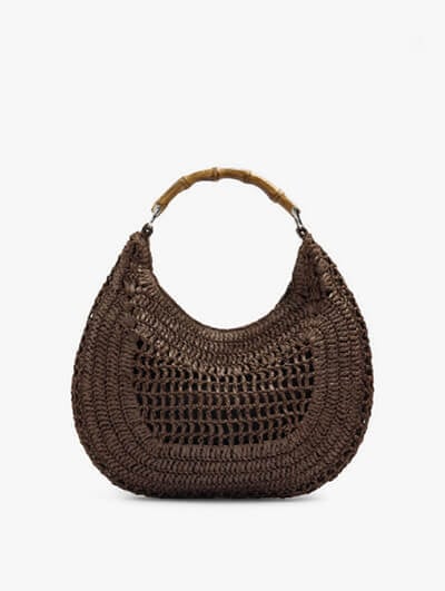 Hobo bag paper straw with bamboo