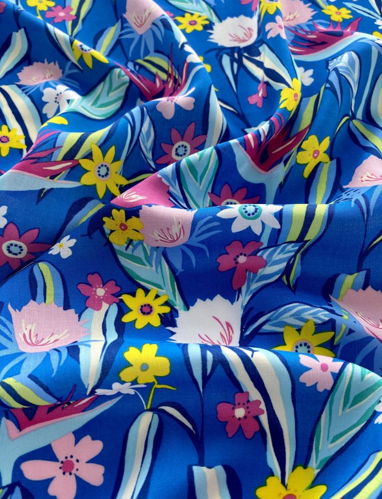 Art Gallery Fabrics Hello Sunshine Rayon Challis Fabric Tropic Like Its Hot