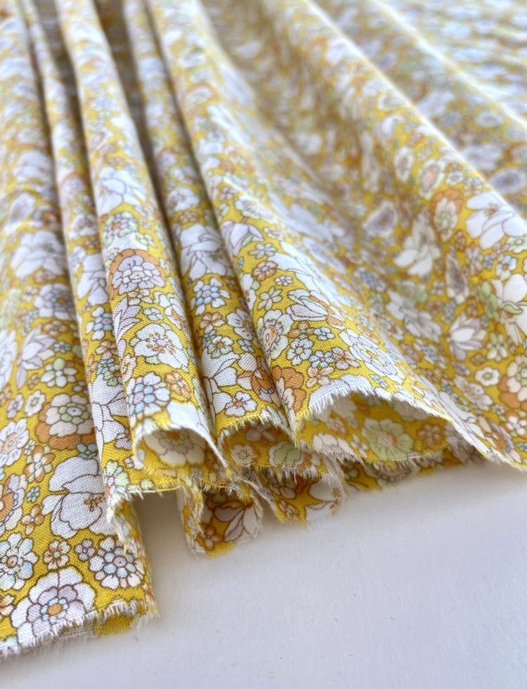 Kokka Cotton Lawn Fabric Yellow