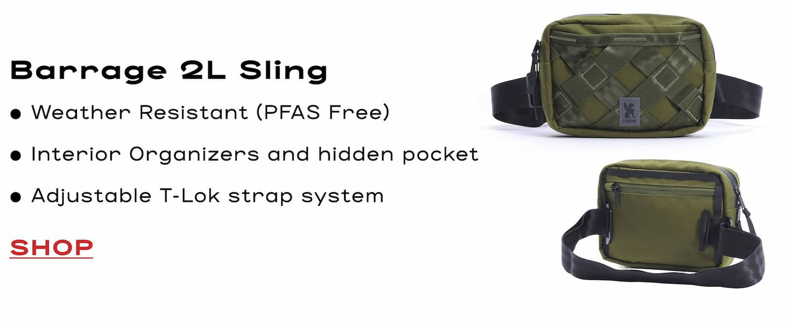 The Barrage 2L Sling front and back