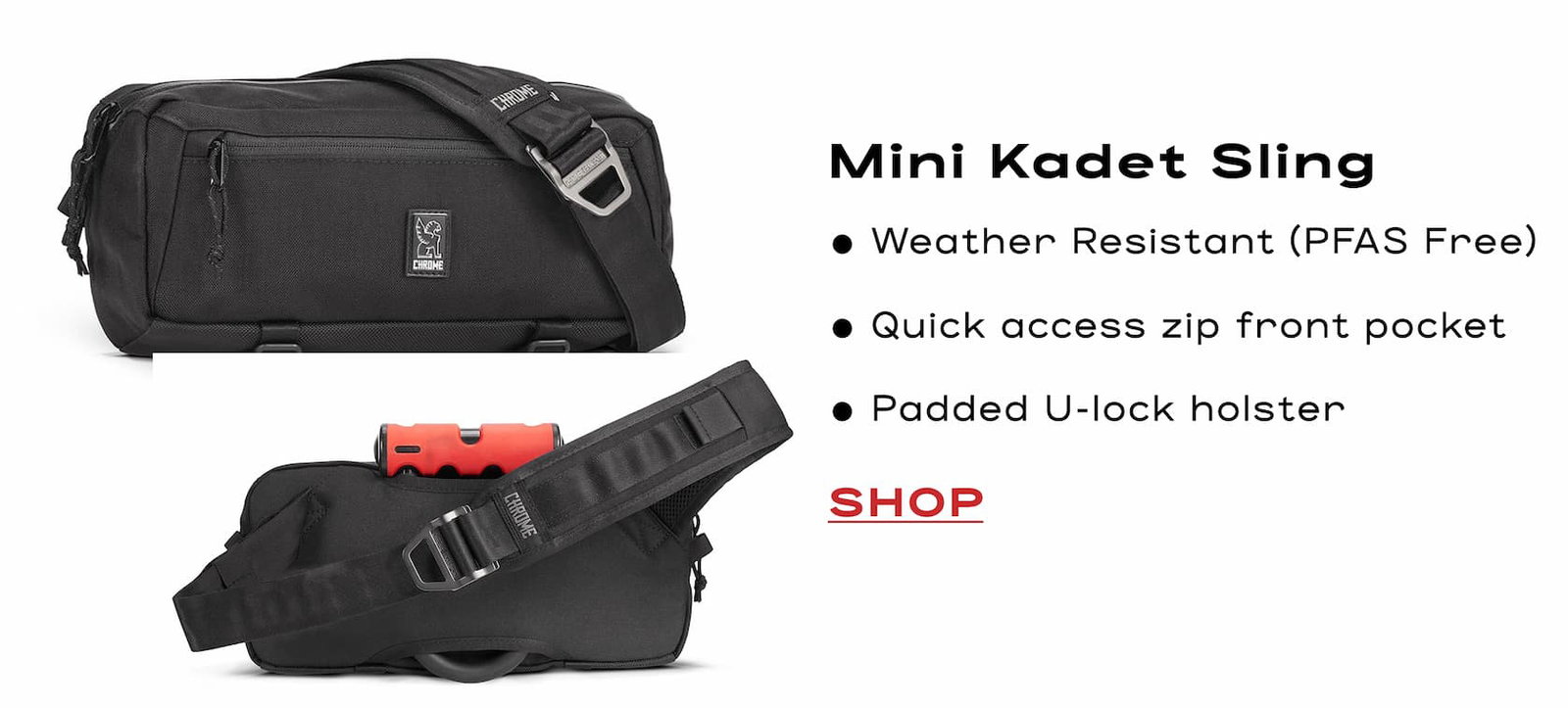 The Mini Kadet in black front and back