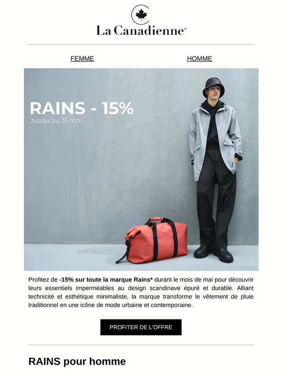 -15% sur toute la collection RAINS