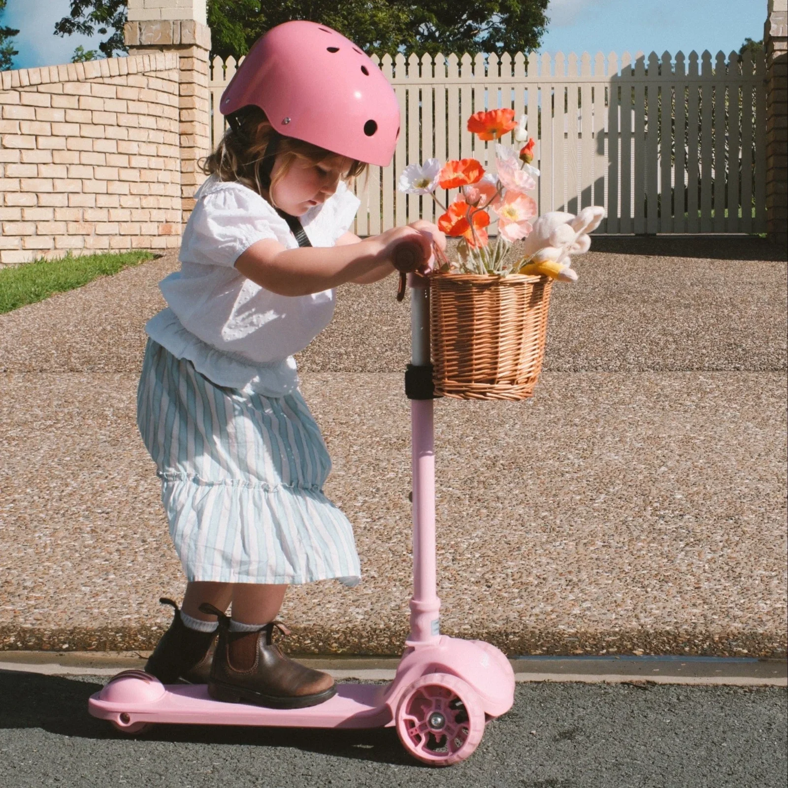 Image of 3 Wheel Scooter w/ Wicker Basket