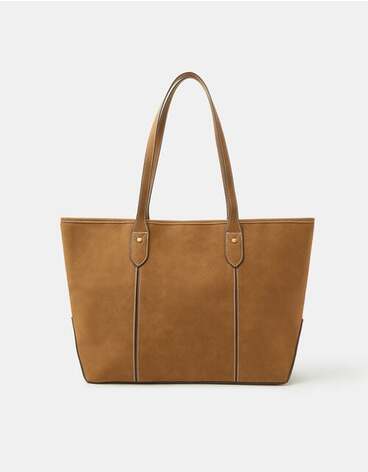 Faux Suede Tote Bag
