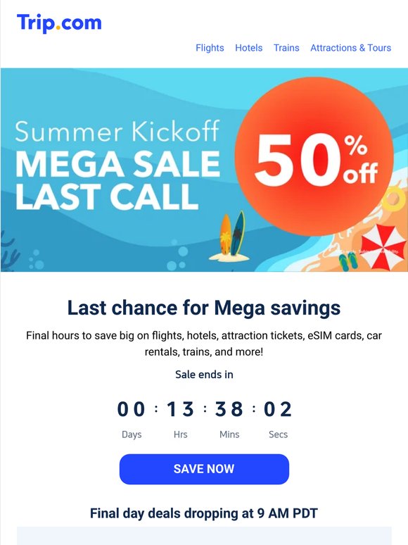 🚨 Last Chance to Save 50% on Your Next Trip