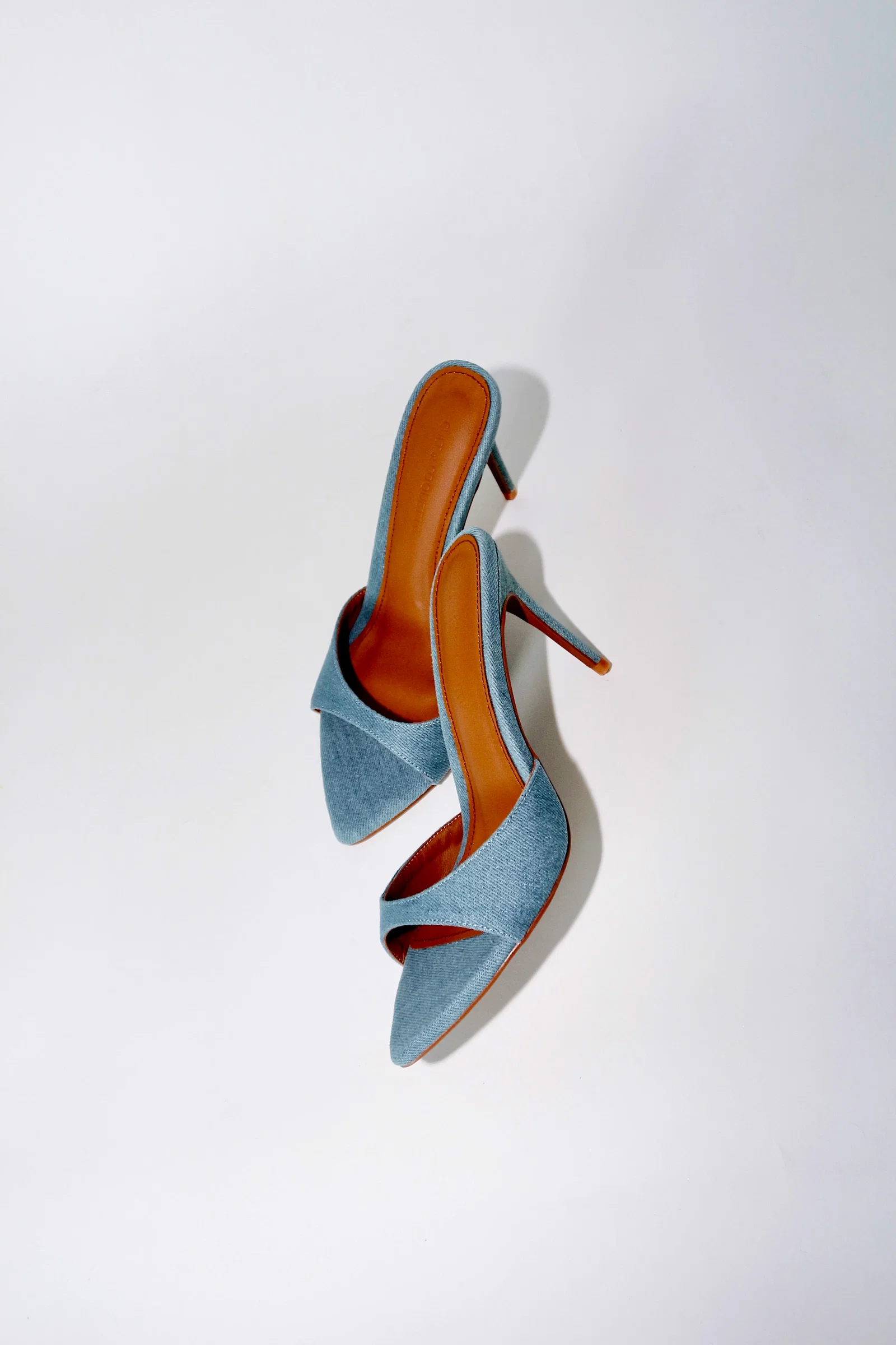 Image of Gia Denim Vegan Mules 80 mm
