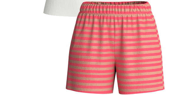 Striped lounge shorts in the color “Timeless Taupe” from the Lounge Stripe series by CALIDA.