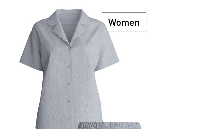 Short-sleeved shirt in dark denim colour made of woven cotton with buttons from the FAVOURITES TILES series by CALIDA. 