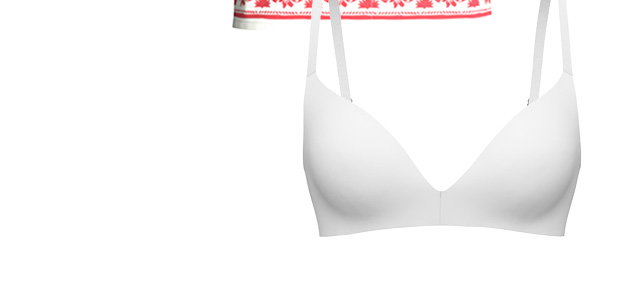 White wireless cup bra from the SLEEK SKIN collection by CALIDA. 