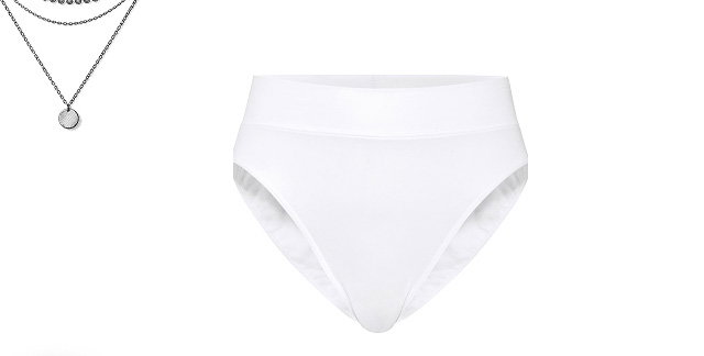 White high-waisted briefs with soft waistband from the ELASTIC series by CALIDA. 
