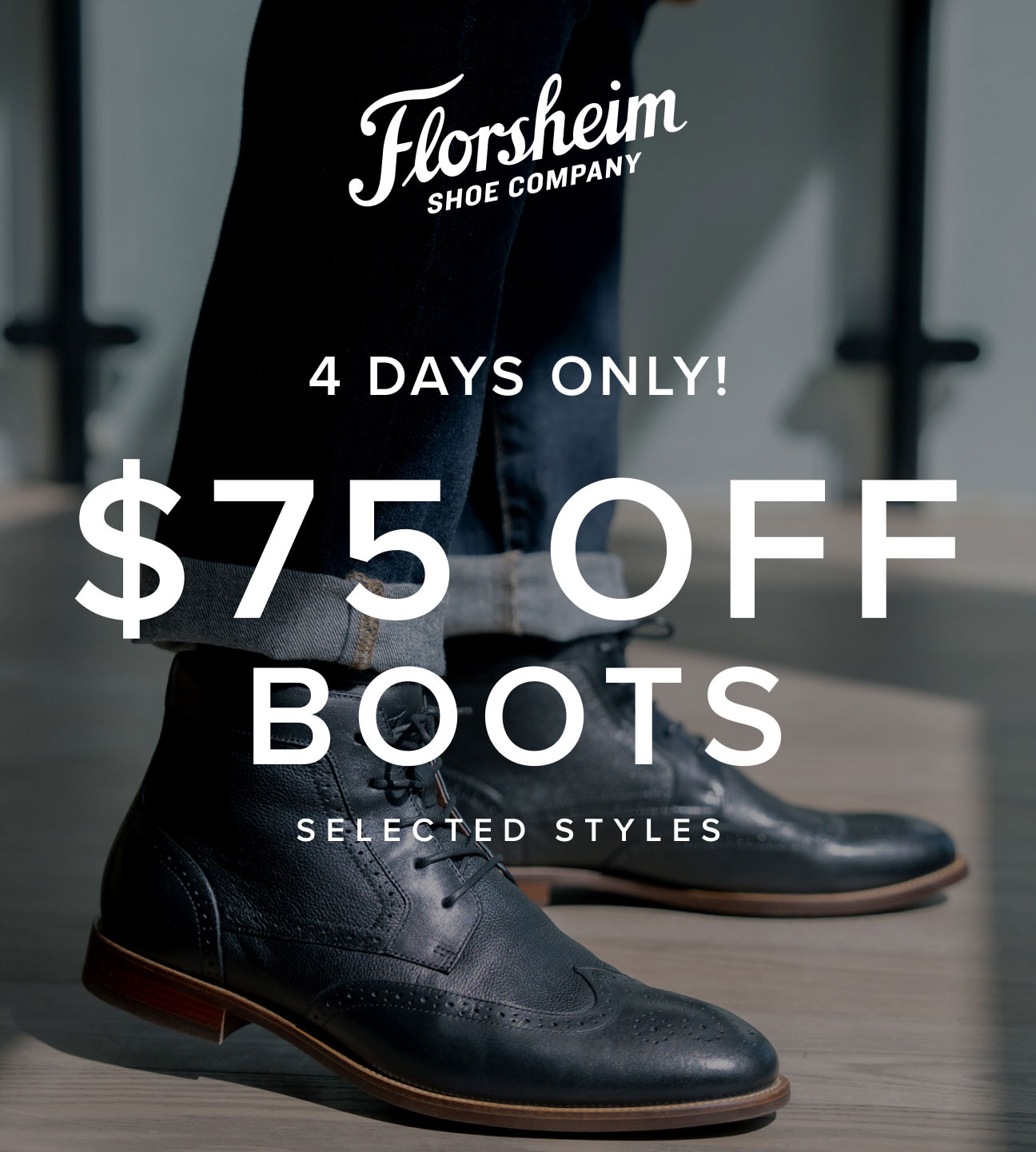 $75 off boots. Selected styles. Display images to learn more.