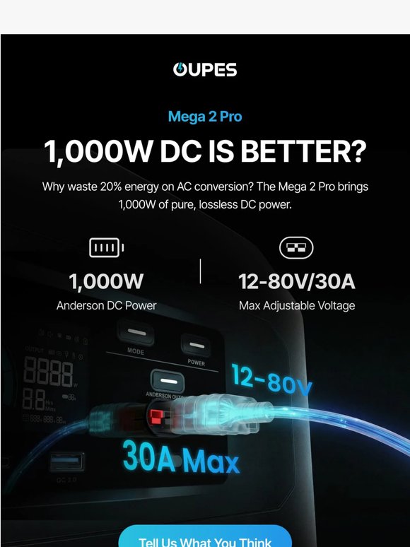 Does anyone actually need 1,000W DC? OUPES wants to know.