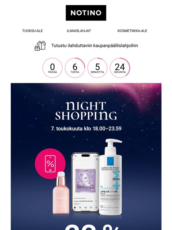 Älä ohita 23 % alennusta kasvojen- ja vartalonhoitotuotteista