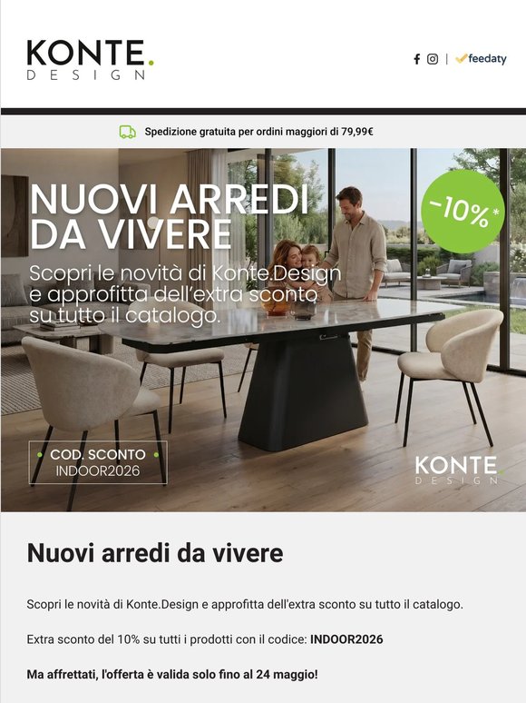 ✨ Nuove collezioni, extra -10% su tutto il catalogo