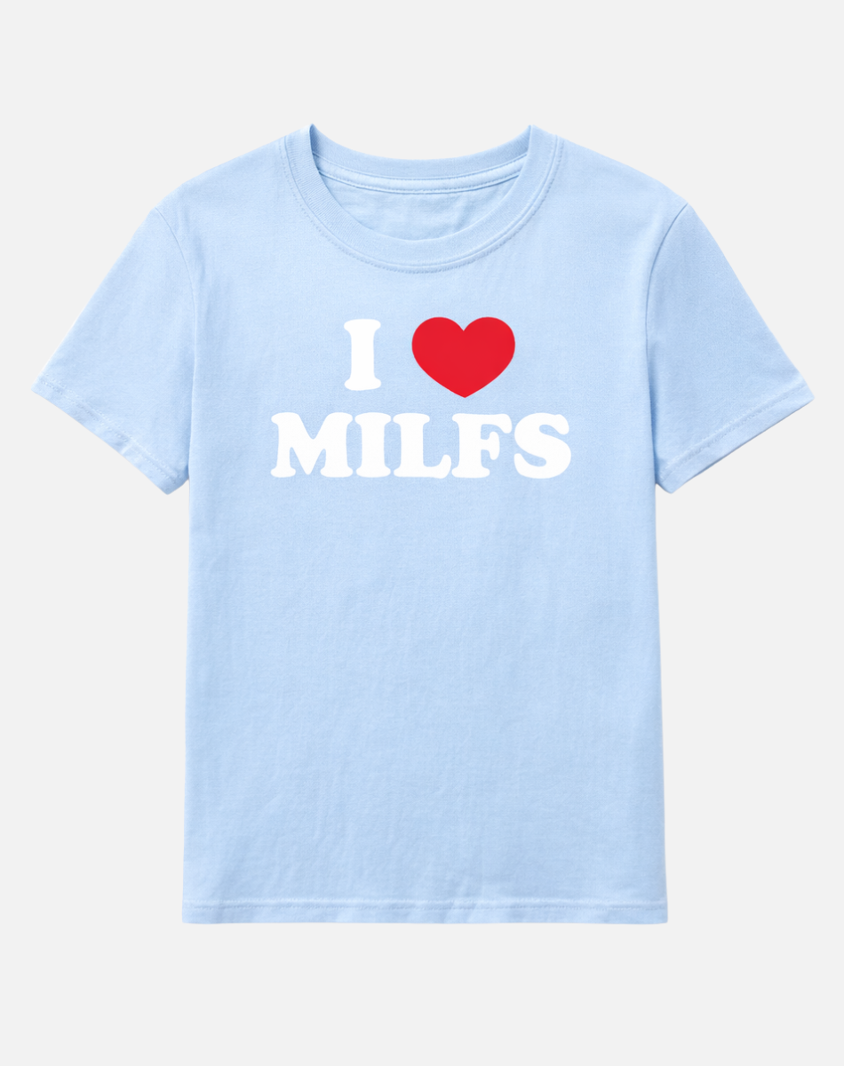 Light Blue I Heart MILFs T Shirt - Danny Duncan