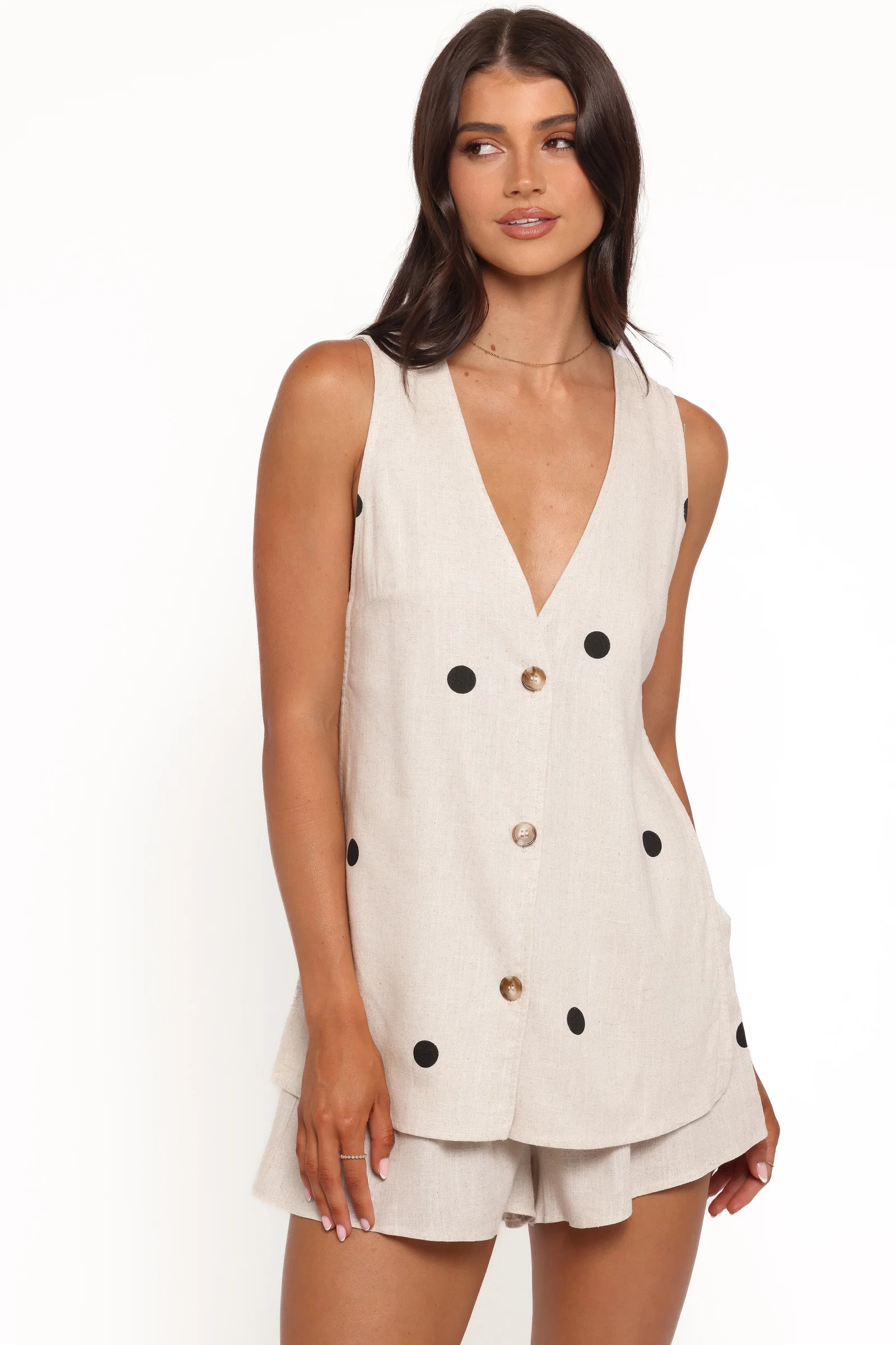 Image of Miller Short Set - Beige Polka Dot
