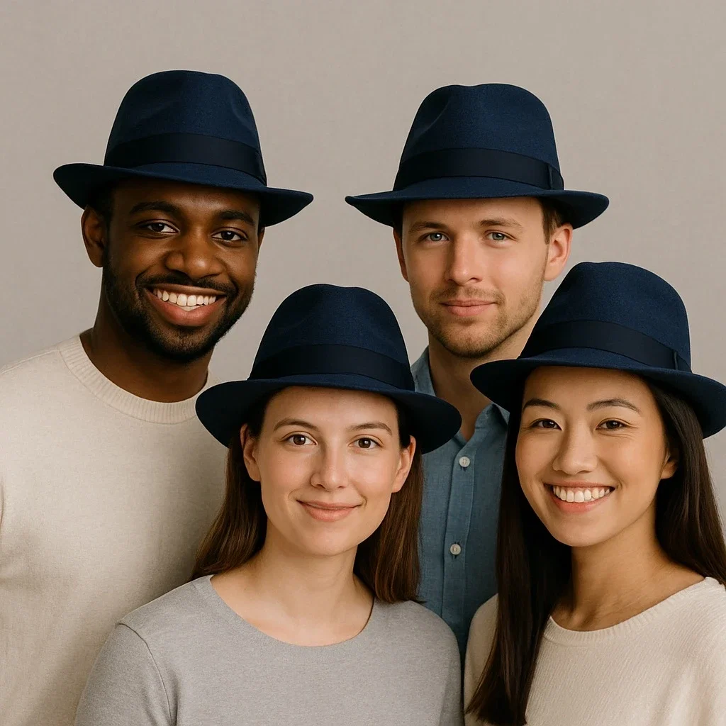 Navy Cuban Fedora 1329