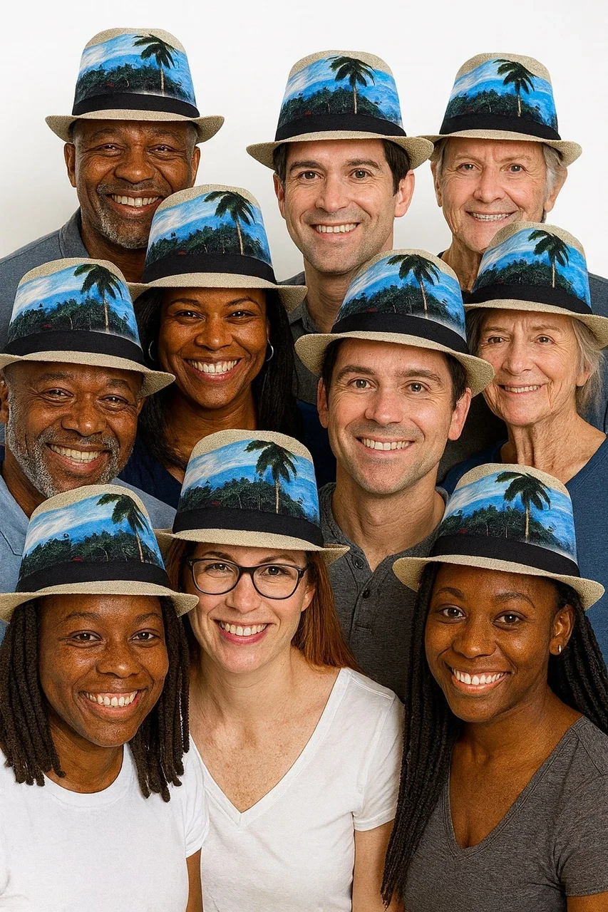 Palm Tree Ocean Fedora 1310PO