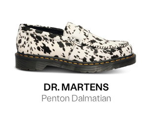 Dr. Martens Penton Dalmatian Loafers in Cream/Black