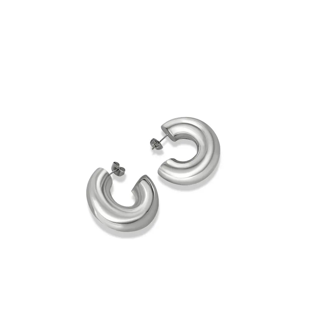 The Silver Juliet Chubby Hoop Earrings