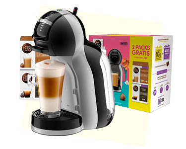 Cafetera espresso automática De'Longhi Mini Me Thermoblock ED155 para cápsulas Nescafé Dolce Gusto + 2 packs de café