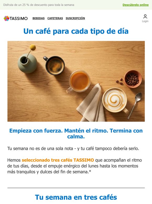 ☕ Tres cafés para cada momento de tu semana