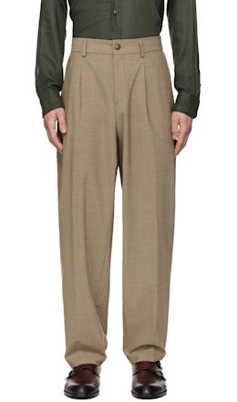 Beige Washable Tapered-Fit Trousers - BOSS
