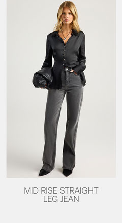 Mid Rise Straight Leg Jean