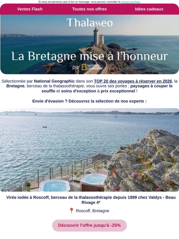 Roscoff, Carnac, Perros-Guirec... Jusqu'à -49%