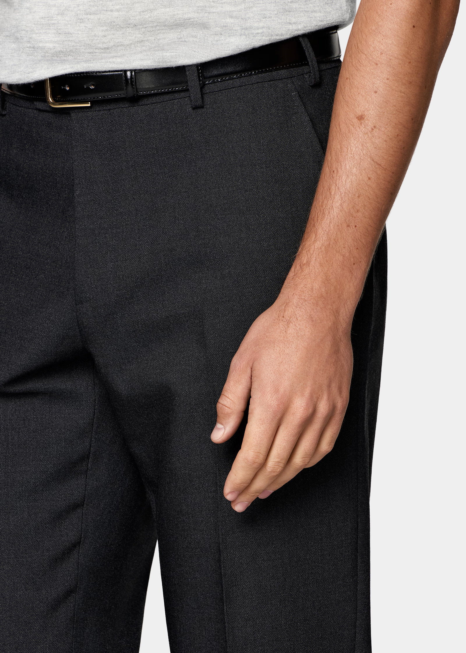 Dark Grey Straight Leg Trousers