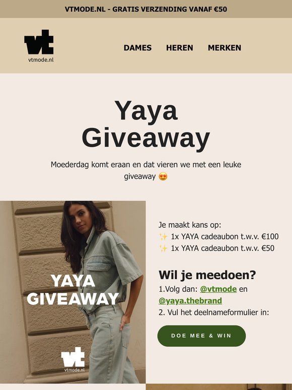 Yaya Giveaway - maak kans op een tegoedbon 😍