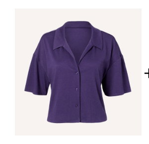 Casual Sleep Short Sleeve Textured Knit Button Down in Mulberry Purple