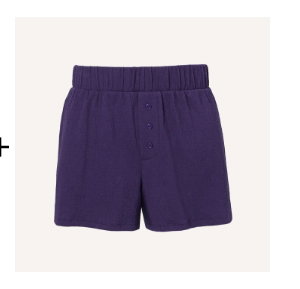 Casual Sleep Textured Knit Boxer Short in Mulberry Purple
