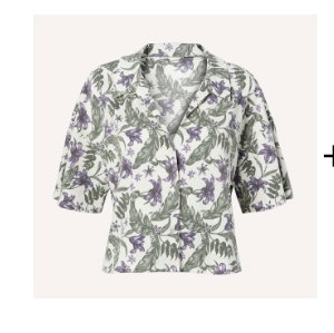 Casual Sleep Short Sleeve Textured Knit Button Down in Island Floral